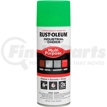 1632830 by RUST-OLEUM - Rust-Oleum Industrial 1600 System Gen Purpose Enamel Aerosol, Fluorescent Green, 12 oz. - 1632830