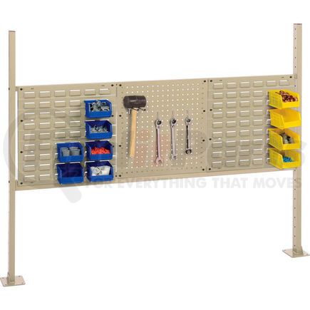 249717TN by GLOBAL INDUSTRIAL - Global Industrial&#153; Panel Kit for 60"W Bench, Two 18"W Louver, 18"W Pegboard, Rail & Upright Tan