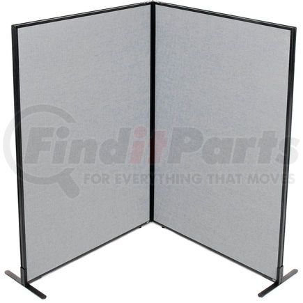 695032GY by GLOBAL INDUSTRIAL - Interion&#174; Freestanding 2-Panel Corner Room Divider, 48-1/4"W x 72"H Panels, Gray