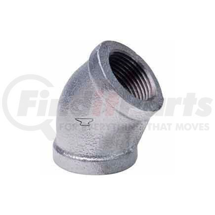 0811023407 by ANVIL INTERNATIONAL - 1/2 In Galvanized Malleable 45 Degree Elbow 150 PSI Lead Free