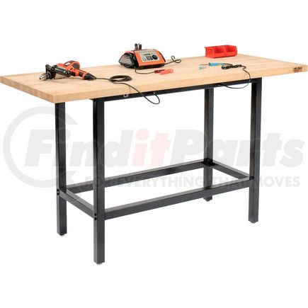 318950 by GLOBAL INDUSTRIAL - Global Industrial&#153; 72 x 30 Standing Height Workbench - Birch Butcher Block Square Edge - Black