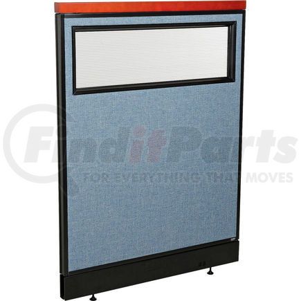 694773WPBL by GLOBAL INDUSTRIAL - Interion&#174; Deluxe Office Partition Panel w/Partial Window & Pass-Thru Cable 36-1/4Wx47-1/2H BLU