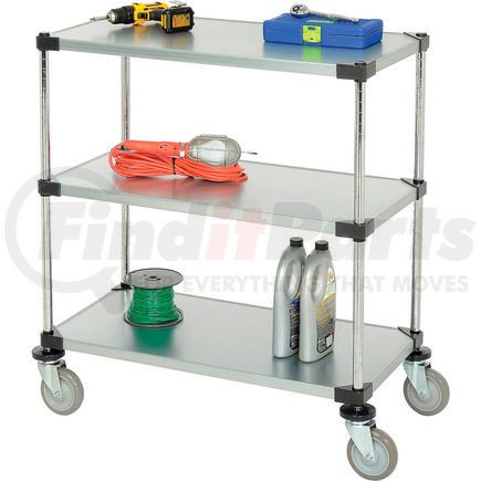 188887 by GLOBAL INDUSTRIAL - Nexel&#174; Adjustable Solid Galvanized Shelf Cart 36x18 3 Shelves 800 Lb. Cap