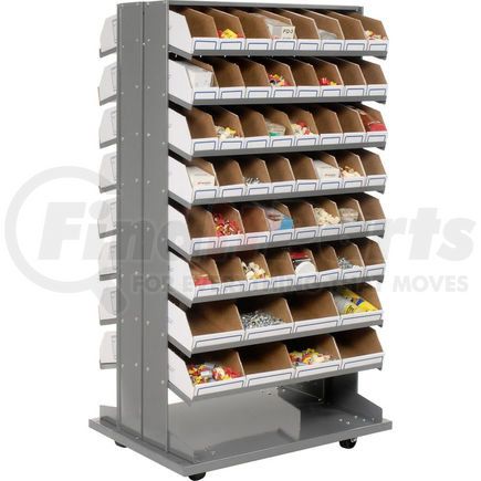 235206 by GLOBAL INDUSTRIAL - Global Industrial&#153; Mobile Double Sided Bin Rack - 112 Corrugated White Bins No Print