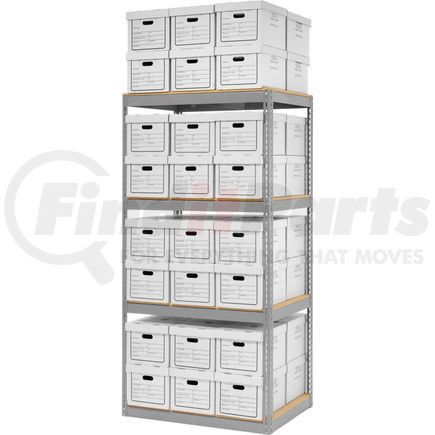 130112 by GLOBAL INDUSTRIAL - Global Industrial&#8482; Record Storage Open With Boxes 42"W x 30"D x 84"H - Gray