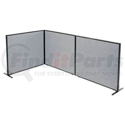 695052GY by GLOBAL INDUSTRIAL - Interion&#174; Freestanding 3-Panel Corner Room Divider, 48-1/4"W x 42"H Panels, Gray