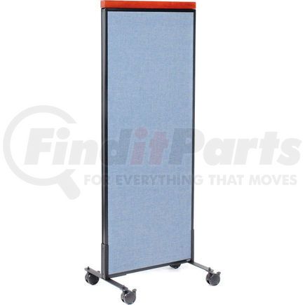 694965MBL by GLOBAL INDUSTRIAL - Interion&#174; Mobile Deluxe Office Partition Panel, 24-1/4"W x 64-1/2"H, Blue