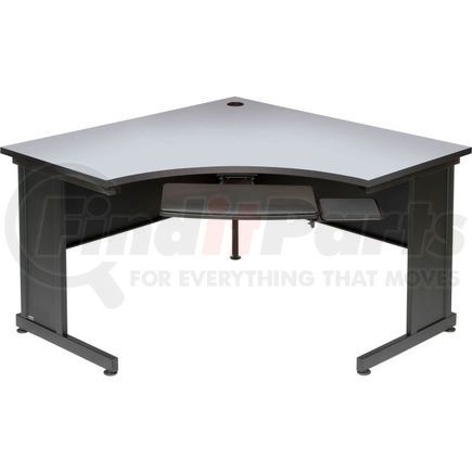 248993GY by GLOBAL INDUSTRIAL - Interion&#174; Curved Corner Desk, Gray, 48"W x 48"D x 30"H