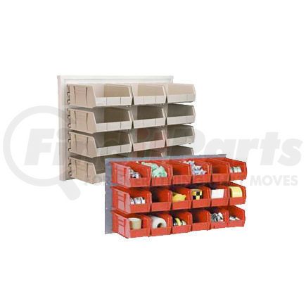 550202RD by GLOBAL INDUSTRIAL - Global Industrial&#153; Wall Bin Rack Panel 36 x19 - 8 Red 8-1/4x11x7 Stacking Bins