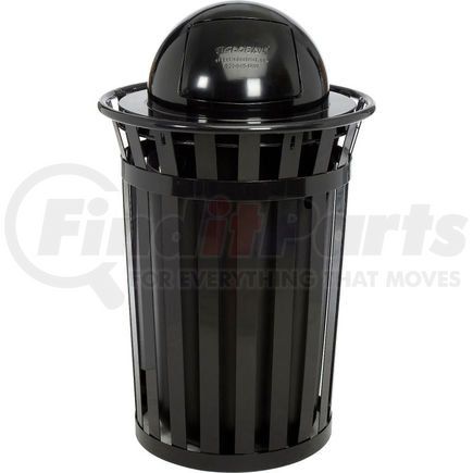 261944BK by GLOBAL INDUSTRIAL - Global Industrial&#153; Outdoor Steel Slatted Trash Can With Dome Lid, 36 Gallon, Black