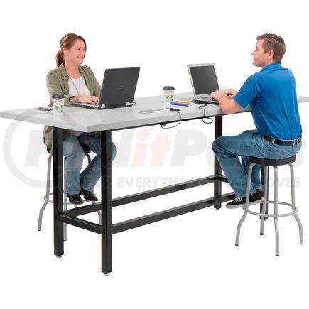 695433 by GLOBAL INDUSTRIAL - Interion&#174; Standing Height Table With Power, 96"Lx36"W, Gray