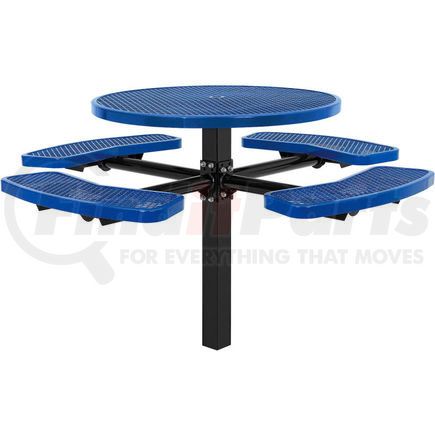 695292BL by GLOBAL INDUSTRIAL - Global Industrial&#153; 46" Round In-Ground Mount Outdoor Steel Picnic Table, Expanded Metal, Blue