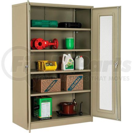 270022TN by GLOBAL INDUSTRIAL - Global Industrial&#153; Storage Cabinet With Expanded Metal Door Unassembled 48"W x 24"D x 78"H Tan