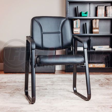 250787BK by GLOBAL INDUSTRIAL - Interion&#174; Reception Chair - Vinyl - Black