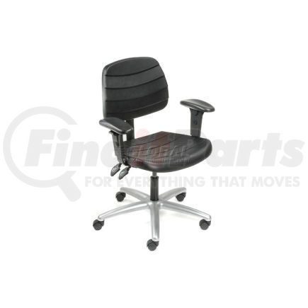 250611 by GLOBAL INDUSTRIAL - Interion&#174; Office Chair With Mid Back & Adjustable Arms, Polyurethane, Black