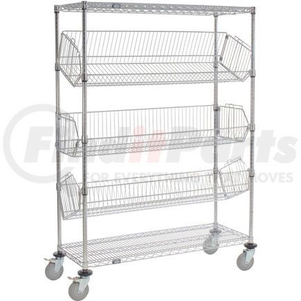 832206 by GLOBAL INDUSTRIAL - Adjustable Mobile Wire Bin Rack - 36"W x 18"D x 69"H