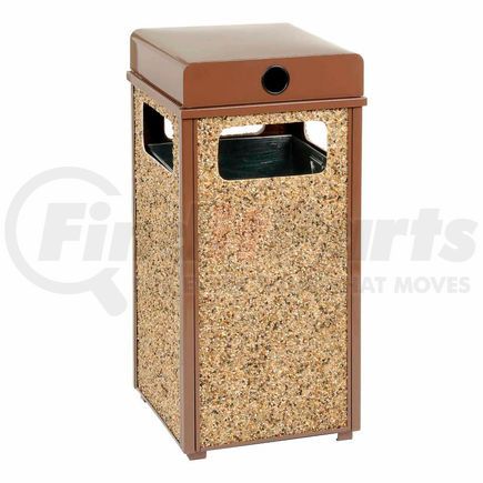 238241BN by GLOBAL INDUSTRIAL - Global Industrial&#153; Stone Panel Trash Weather Urn, Brown 24 Gallon, 17-1/2" Square X 36"H