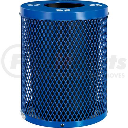261958BL by GLOBAL INDUSTRIAL - Global Industrial&#153; Mesh Recycling Can w/Flat Lid, 32 Gallon, Blue