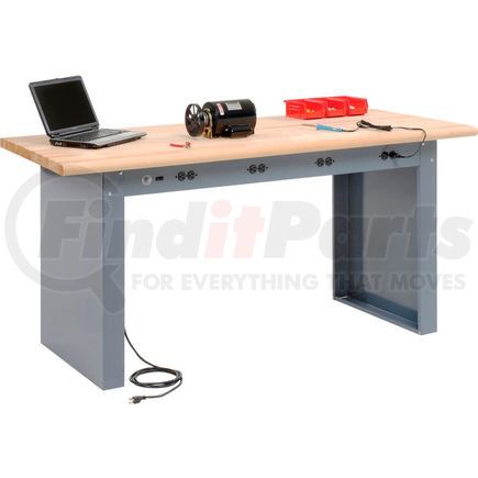 778123 by GLOBAL INDUSTRIAL - Global Industrial&#153; 72"W x 30"D Panel Leg Workbench - Power Apron & Maple Safety Edge Top