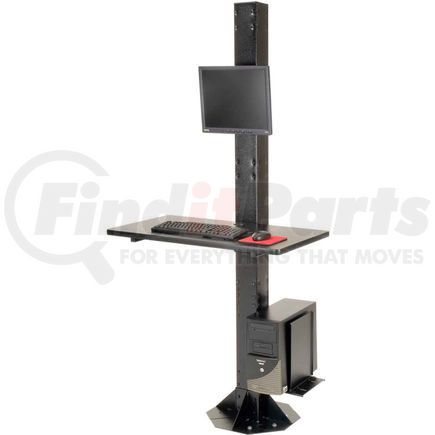 239134BK by GLOBAL INDUSTRIAL - Global Industrial&#8482; 81"H Stationary Floor Mount Orbit Computer Station with VESA Mount, Black