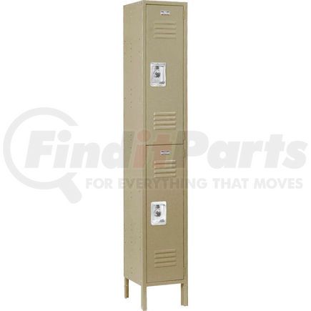 968266TN by GLOBAL INDUSTRIAL - Global Industrial&#153; Infinity&#174; Double Tier 2 Door Locker, 12"Wx15"Dx36"H, Tan, Assembled