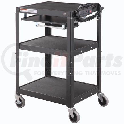 334541BK by GLOBAL INDUSTRIAL - Global Industrial&#174; Steel Mobile Workstation Cart with Slide out keyboard & Mouse Shelf - Black