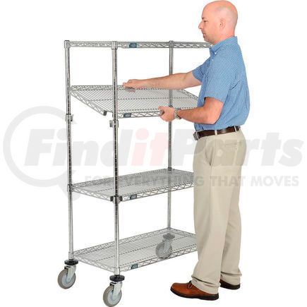 580550A by GLOBAL INDUSTRIAL - Nexel&#174; E-Z Adjust Wire Shelf Truck 36x18x60 1200 Pound Capacity