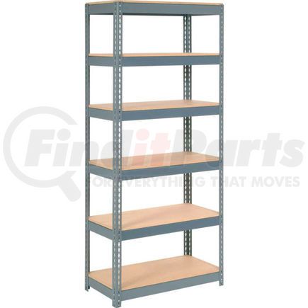 255442 by GLOBAL INDUSTRIAL - Global Industrial&#153; Extra Heavy Duty Shelving 36"W x 12"D x 60"H With 6 Shelves, Wood Deck, Gry