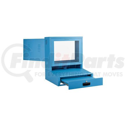 239114BL by GLOBAL INDUSTRIAL - Global Industrial&#8482; LCD Counter Top Security Computer Cabinet, Blue