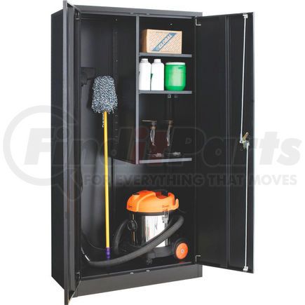 269902BK by GLOBAL INDUSTRIAL - Global Industrial&#8482; Janitorial Cabinet Easy Assembly, 36"W x 18"D x 72"H, Black