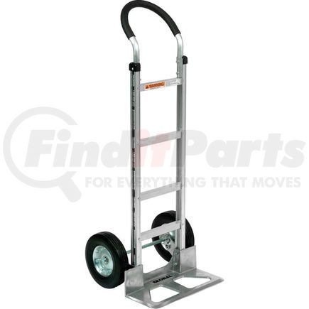 168258 by GLOBAL INDUSTRIAL - Global Industrial&#8482; Aluminum Hand Truck - Curved Handle - Semi-Pneumatic Wheels