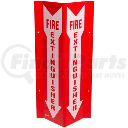 SP818V by BRADY - Brady&#174; SP818V Fire Extinguisher "V" Sign, 2 Sided, Tall, Acrylic, 8-1/2"W x 18"H