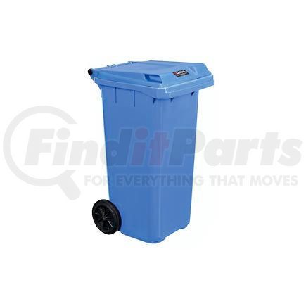 641338BL by GLOBAL INDUSTRIAL - Global Industrial&#153; Mobile Trash Container with Lid, 32 Gallon Blue