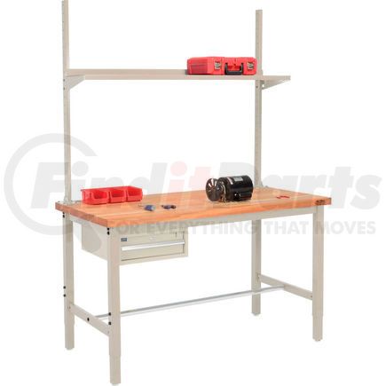 318995TN by GLOBAL INDUSTRIAL - Global Industrial&#153; 96x30 Production Workbench Maple Square Edge - Drawer, Upright & Shelf TN