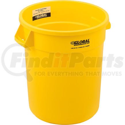 240458YL by GLOBAL INDUSTRIAL - Global Industrial&#153; Plastic Trash Can - 20 Gallon Yellow