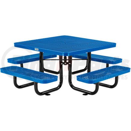 277151KBL by GLOBAL INDUSTRIAL - Global Industrial&#153; 46" Child's Square Outdoor Steel Picnic Table, Expanded Metal, Blue