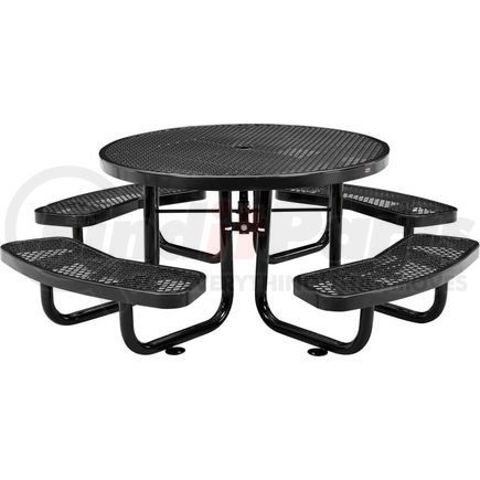 277150KBK by GLOBAL INDUSTRIAL - Global Industrial&#153; 46" Child's Round Outdoor Steel Picnic Table, Expanded Metal, Black