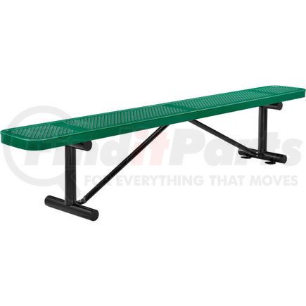 262076GN by GLOBAL INDUSTRIAL - Global Industrial&#8482; 8 ft. Outdoor Steel Flat Bench - Perforated Metal - Green