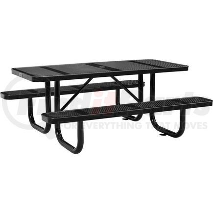 694553BK by GLOBAL INDUSTRIAL - Global Industrial&#153; 6 ft. Rectangular Outdoor Steel Picnic Table, Perforated Metal, Black