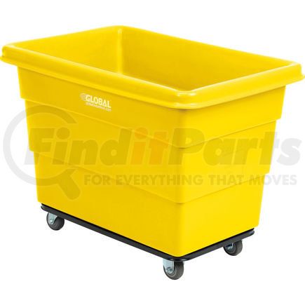 800312YL by GLOBAL INDUSTRIAL - Global Industrial&#8482; Plastic Bulk Box Truck, 8 Bushel, Steel Chassis Base Yellow