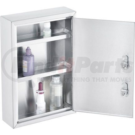 670149SS by GLOBAL INDUSTRIAL - Global Industrial&#8482; Stainless Steel Medical Cabinet W/Double Key Locks, 8"Wx2-5/8"Dx12-1/8"H
