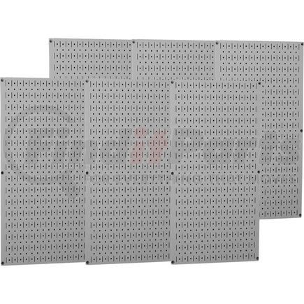 35-P-3296GY by WALL CONTROL - Wall Control Industrial Metal Pegboard, Gray, 96" X 32" X 3/4"