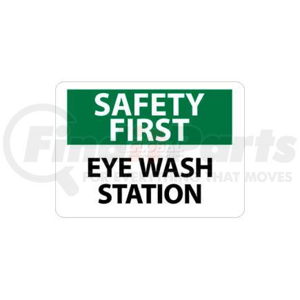 SF181RB by NATIONAL MARKER COMPANY - NMC SF181RB OSHA Sign, Safety First - Eye Wash Station, 10" X 14", White/Green/Black