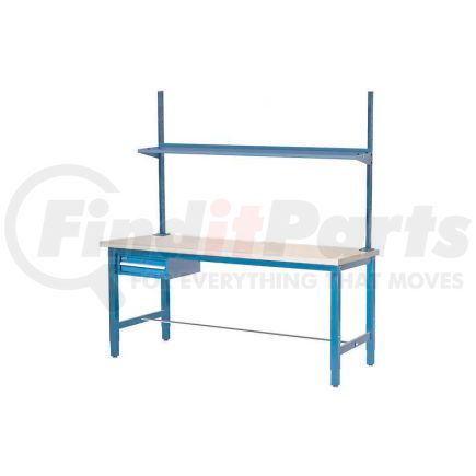 319003 by GLOBAL INDUSTRIAL - 96"W x 36"D Production Workbench - ESD Laminate Square with Drawer, Upright & Shelf - Blue