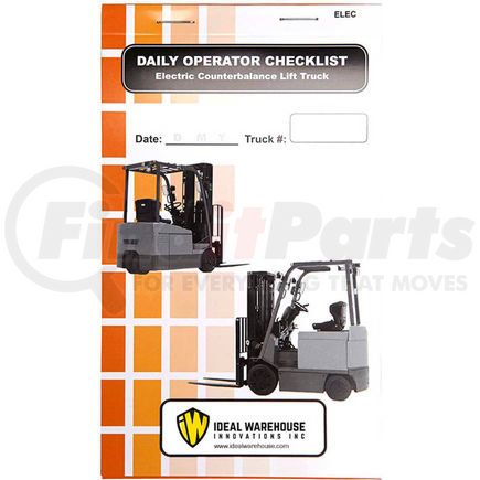 70-1076 by IRONGUARD SAFETY PRODUCTS - Replacement Checklist 70-1076 for Ideal Warehouse Electric Counterbalance Forklift Checklist Caddy