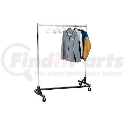 RZK/7 by AMKO DISPLAYS LLC. - Rolling Z Rack - Heavy Duty Square Tubing (RZ/1) - Chrome Upright & Hangrail - Black Base