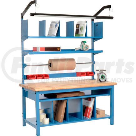 244185 by GLOBAL INDUSTRIAL - Global Industrial&#153; Complete Packing Workbench Maple Butcher Block Safety Edge - 60 x 30