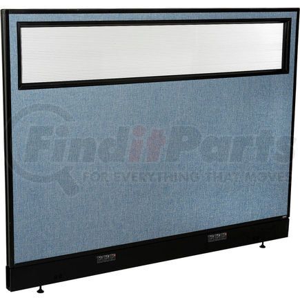 694756WEBL by GLOBAL INDUSTRIAL - Interion&#174; Electric Office Partition Panel with Partial Window, 60-1/4"W x 46"H, Blue