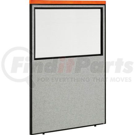 694672WGY by GLOBAL INDUSTRIAL - Interion&#174; Deluxe Office Partition Panel with Partial Window, 48-1/4"W x 73-1/2"H, Gray