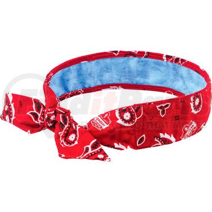 12563 by ERGODYNE - Ergodyne Chill-Its&#174; Evap. Cooling Bandana w/ Built-In Cooling Towel, Tie, Red Western, 12563